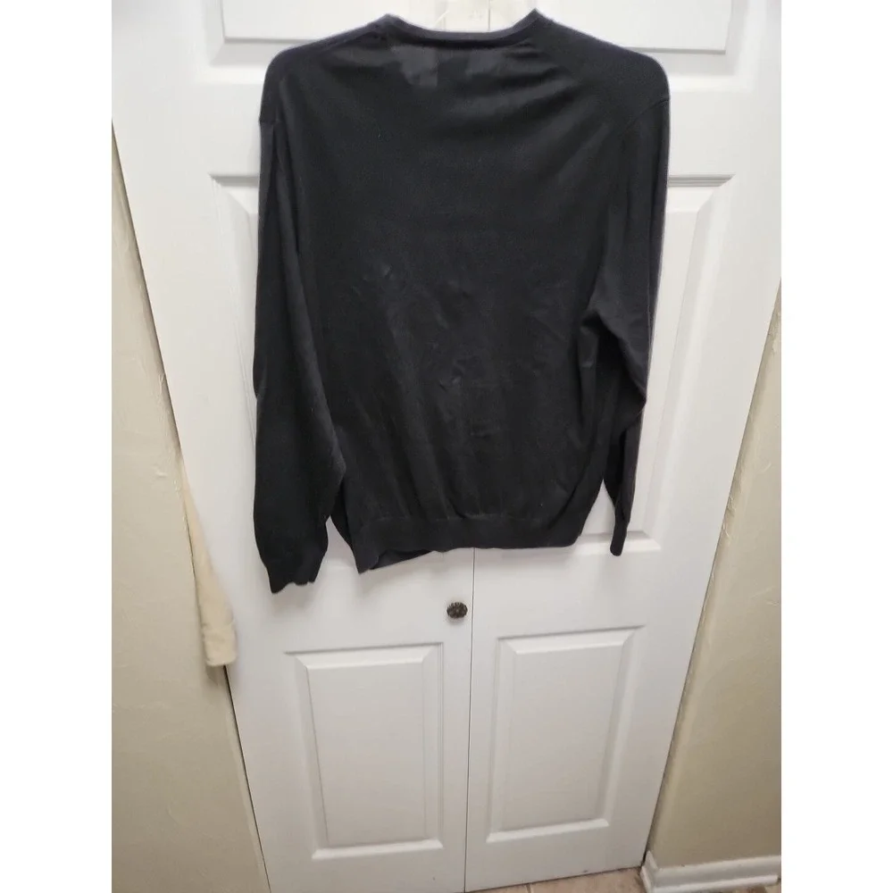 Lacoste  Pullover Sweatshirt Mens Black Size 8 US Medium Oversized
